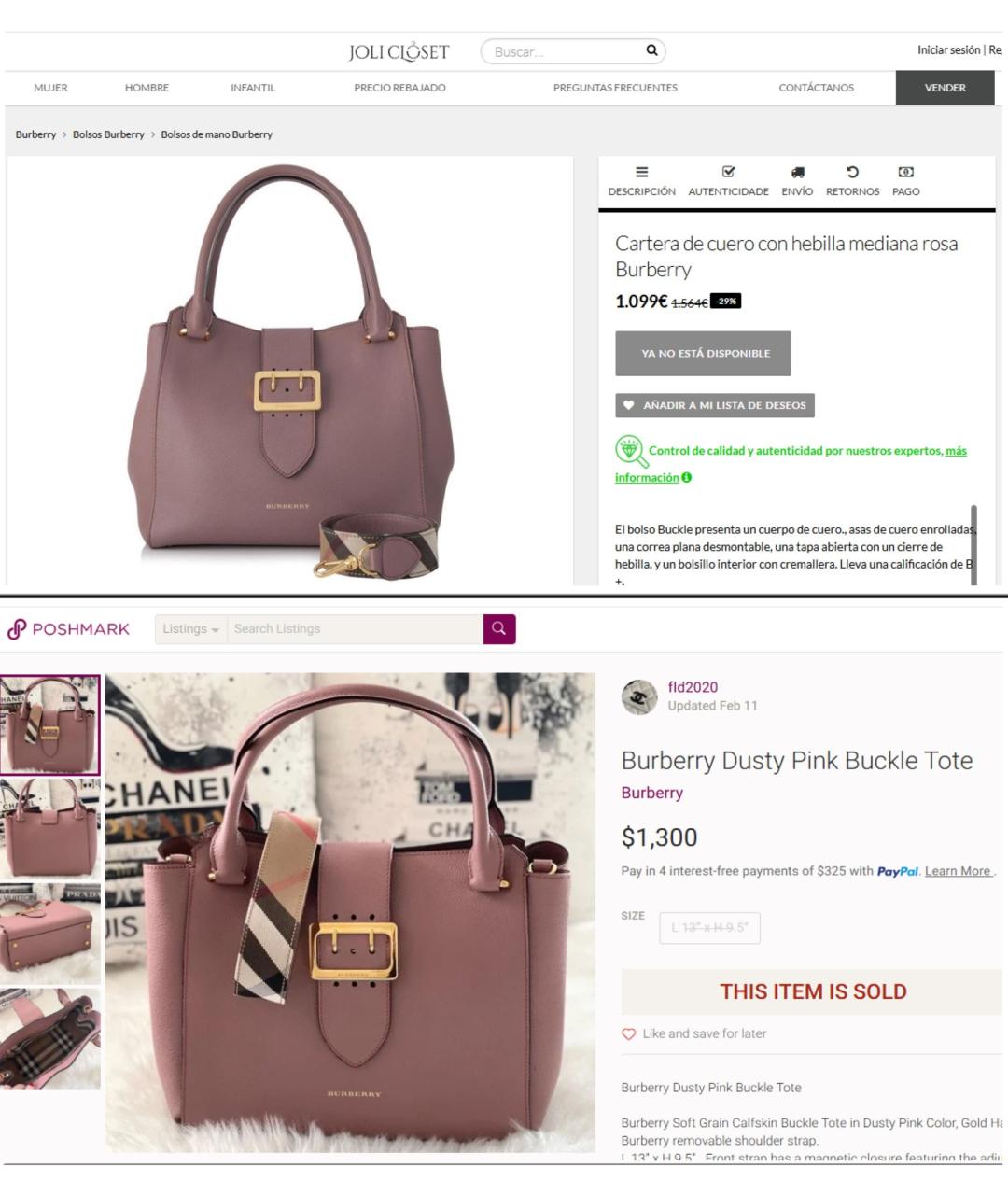 BURBERRY Розовая кожаная сумка тоут, фото 9