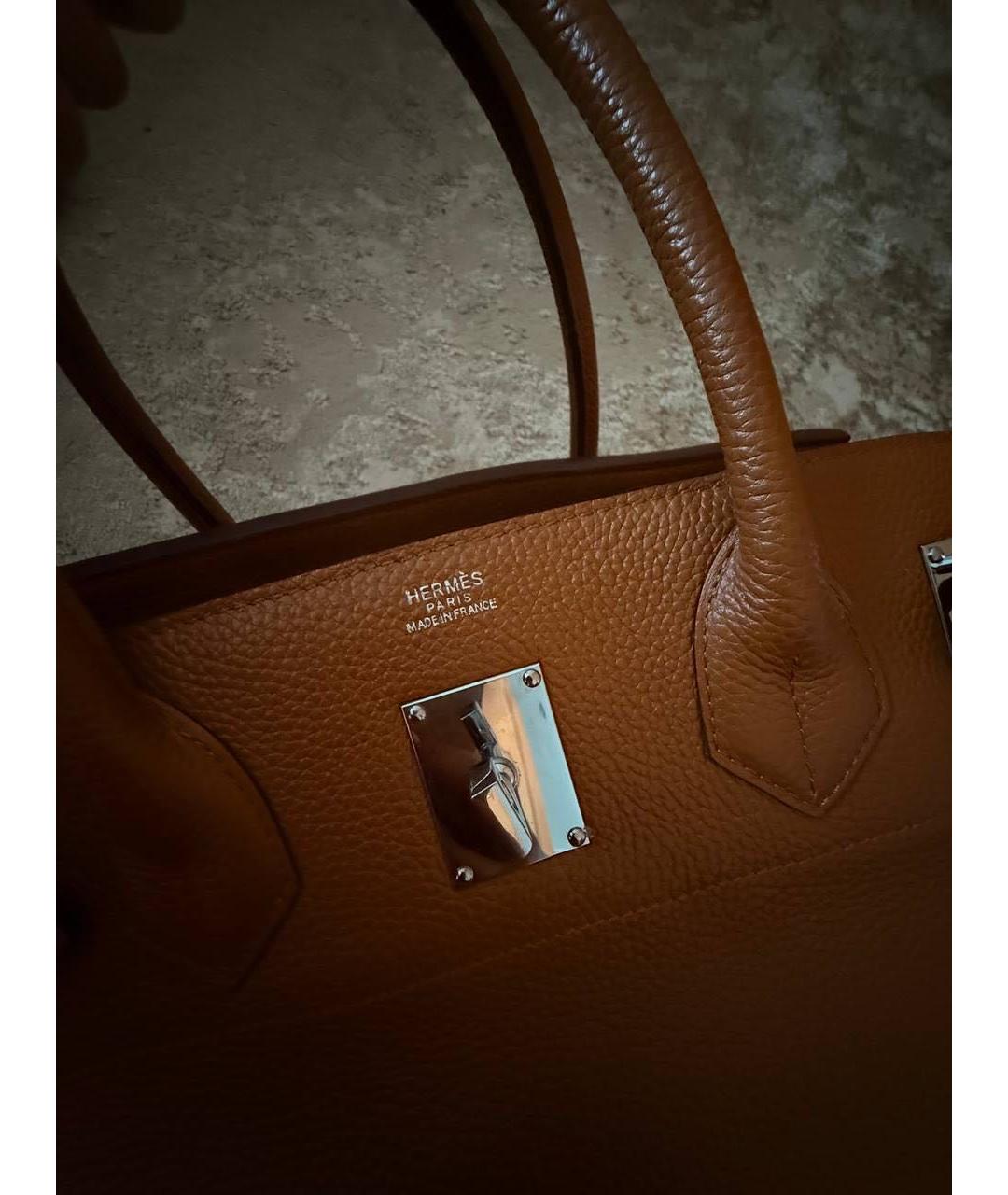 HERMES Коричневая кожаная сумка тоут, фото 2