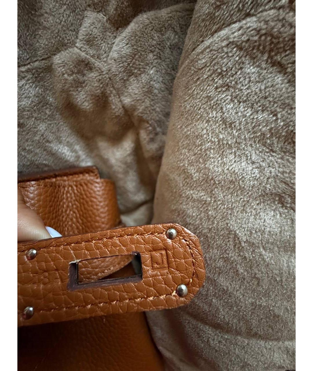 HERMES Коричневая кожаная сумка тоут, фото 3