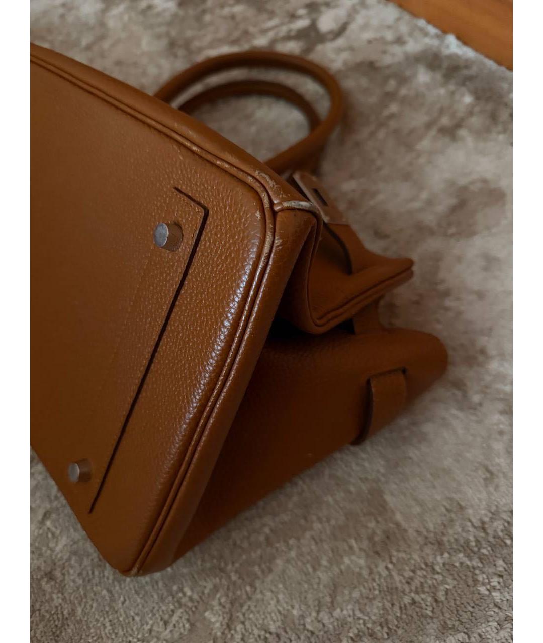 HERMES Коричневая кожаная сумка тоут, фото 4
