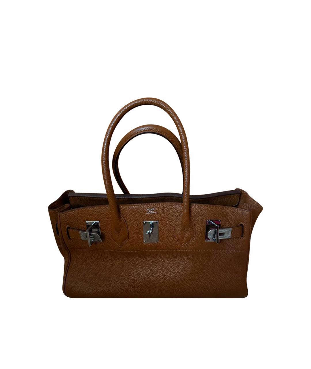 HERMES Коричневая кожаная сумка тоут, фото 1