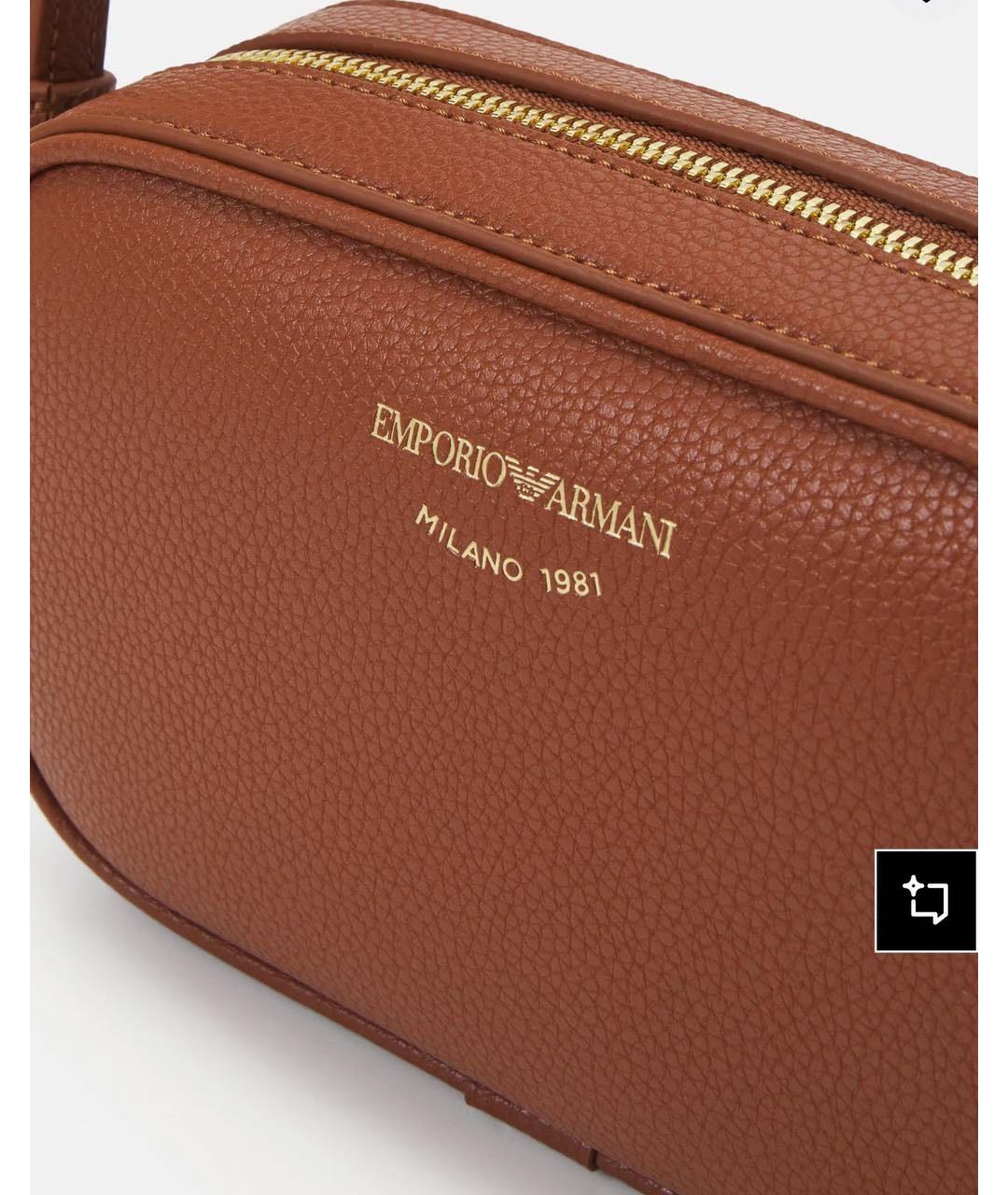 EMPORIO ARMANI Коричневая сумка через плечо из искусственной кожи, фото 5