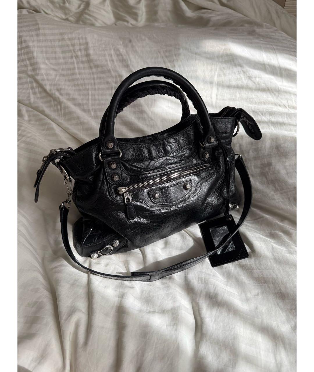 BALENCIAGA Черная кожаная сумка с короткими ручками, фото 9