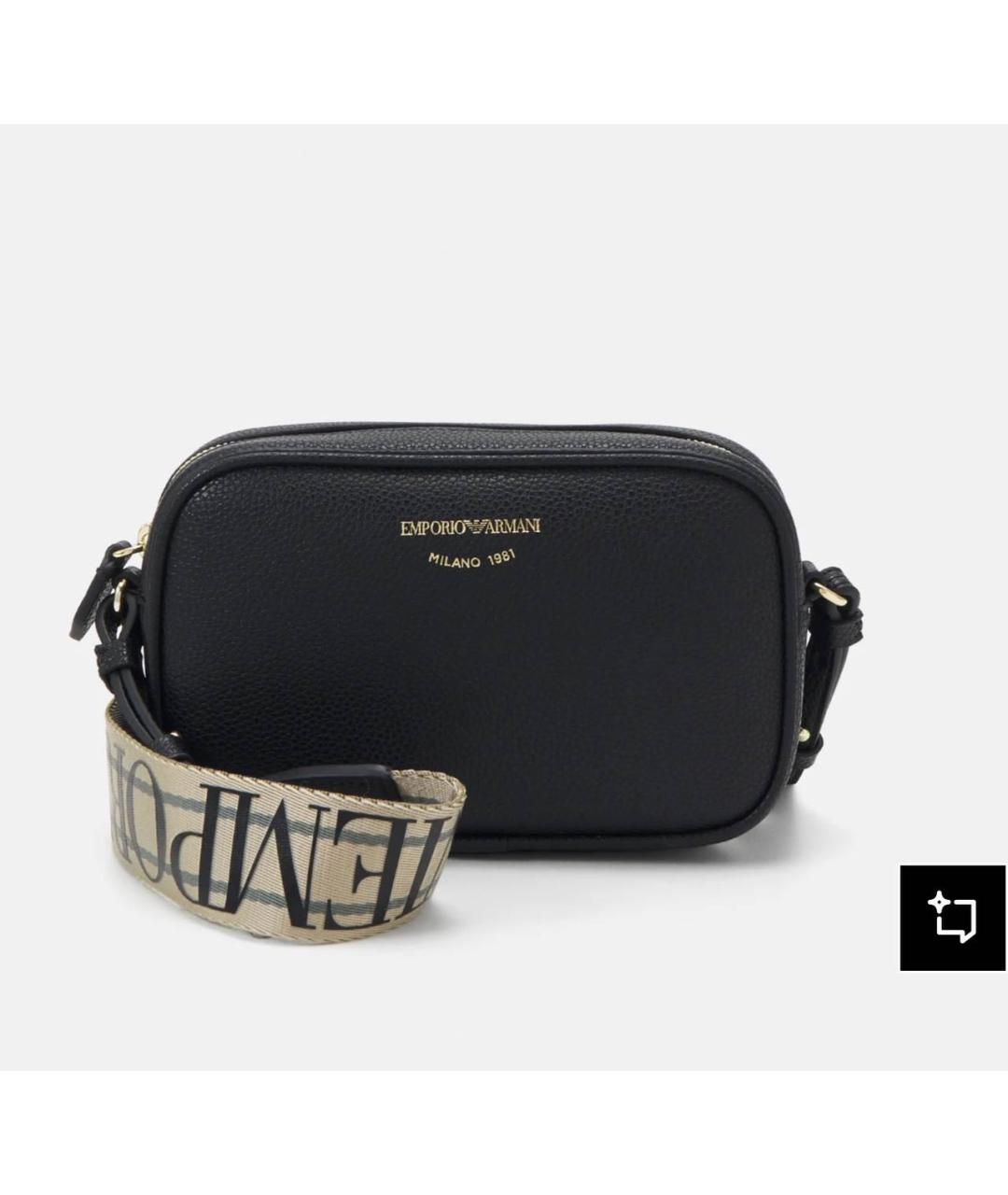 EMPORIO ARMANI Черная сумка через плечо из искусственной кожи, фото 5
