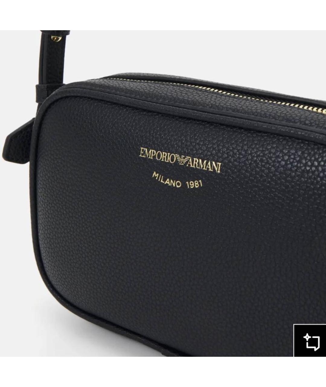 EMPORIO ARMANI Черная сумка через плечо из искусственной кожи, фото 2