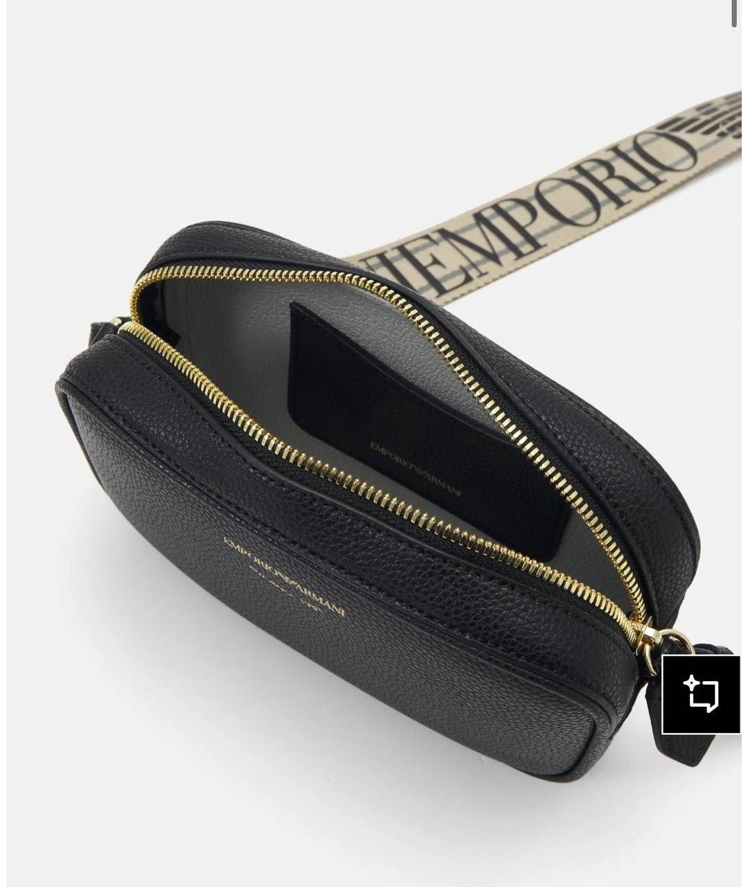 EMPORIO ARMANI Черная сумка через плечо из искусственной кожи, фото 4