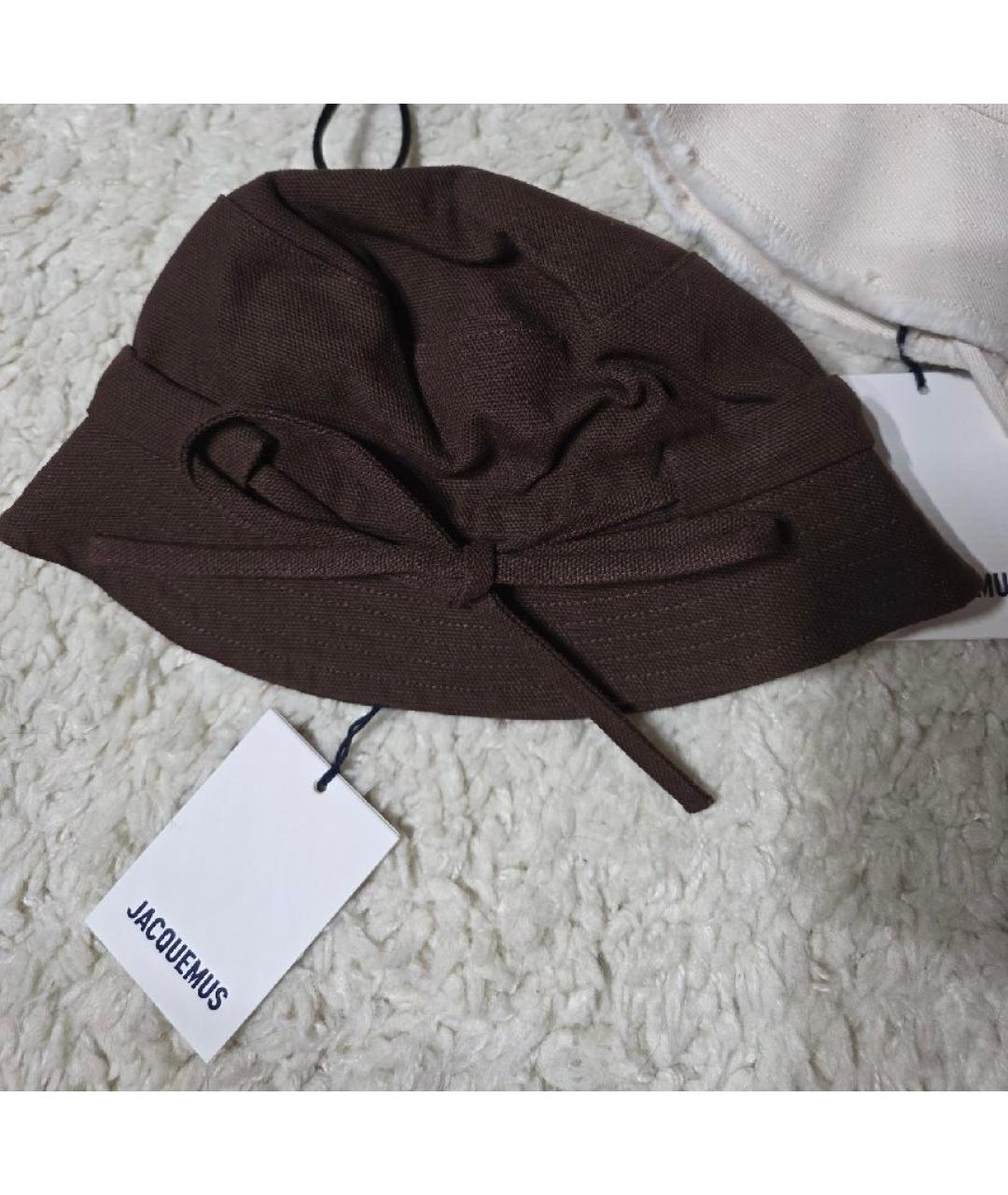 JACQUEMUS Коричневая хлопковая панама, фото 3