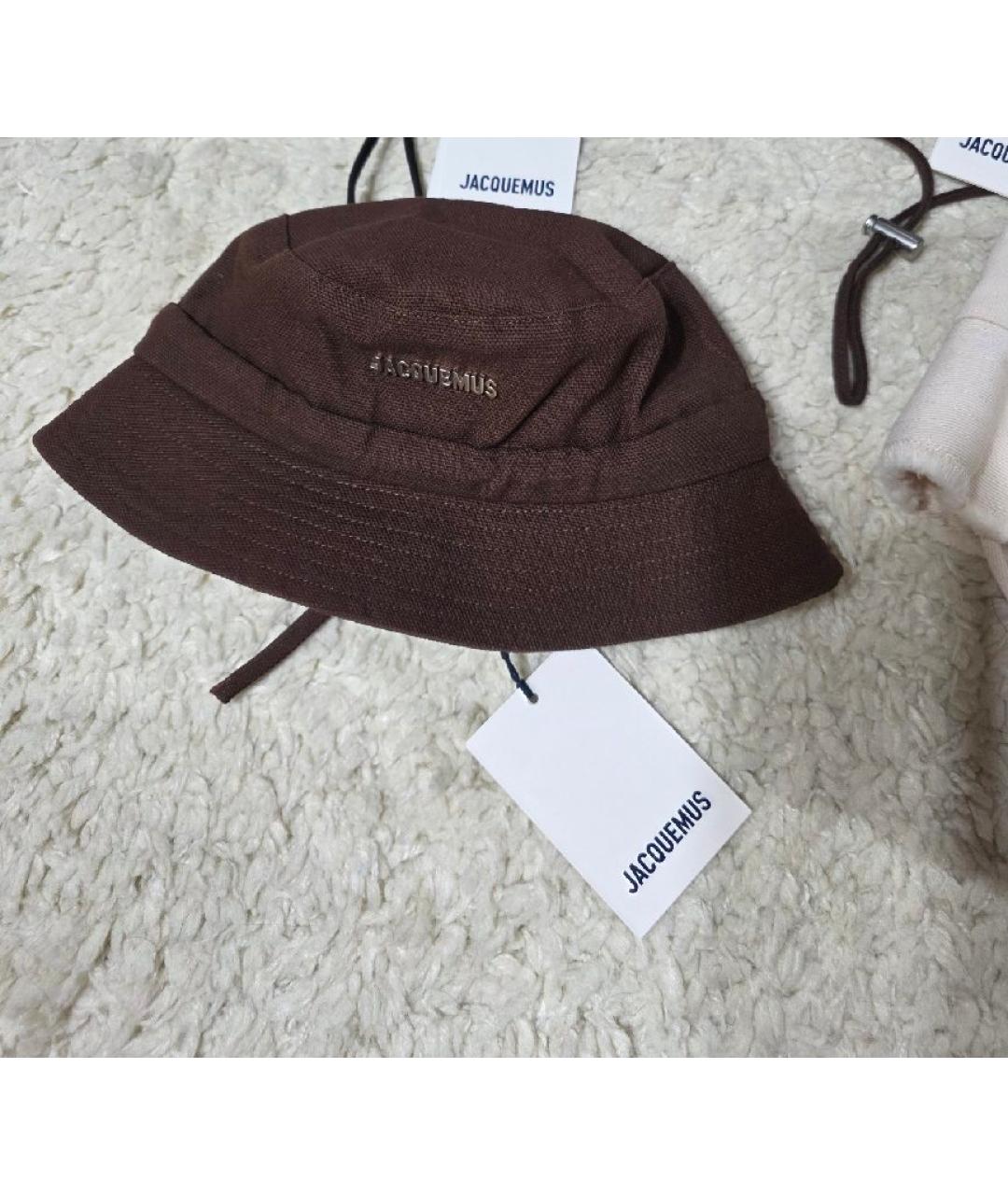 JACQUEMUS Коричневая хлопковая панама, фото 2