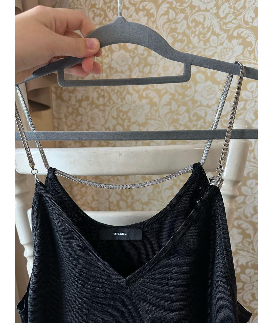 DIESEL Черное вискозное коктейльное платье, фото 3
