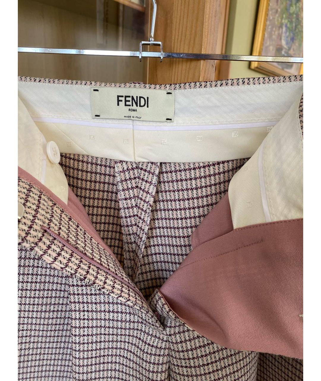 FENDI Коричневые шерстяные шорты, фото 4