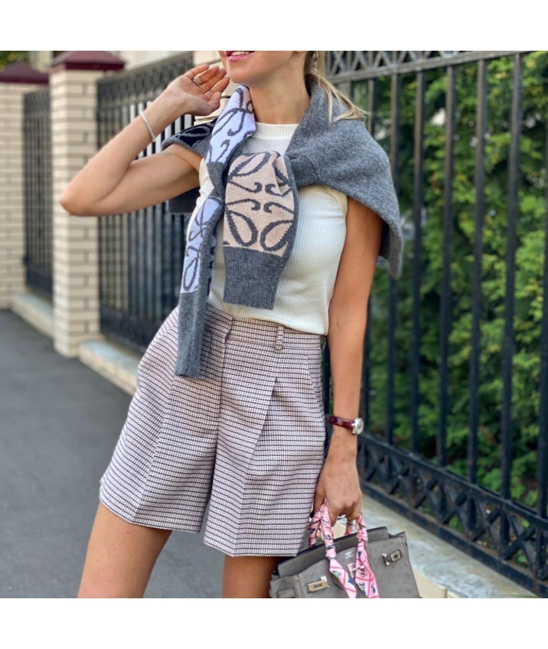 FENDI Коричневые шерстяные шорты, фото 7