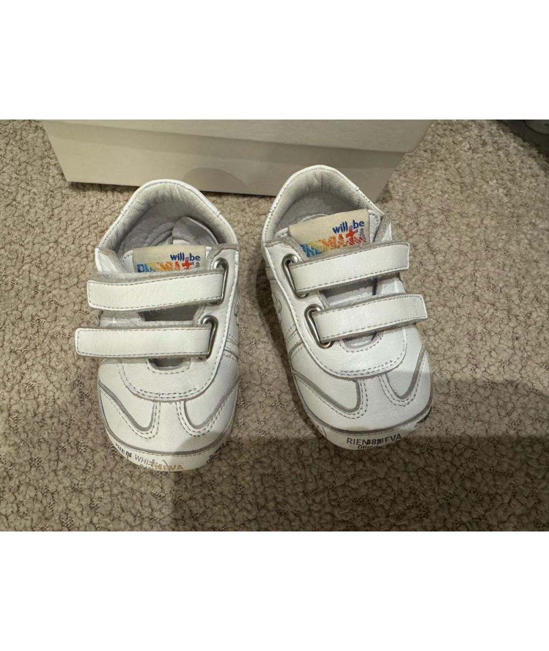 PREMIATA KIDS Белые кожаные пинетки, фото 2