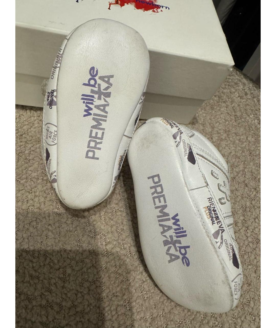 PREMIATA KIDS Белые кожаные пинетки, фото 3