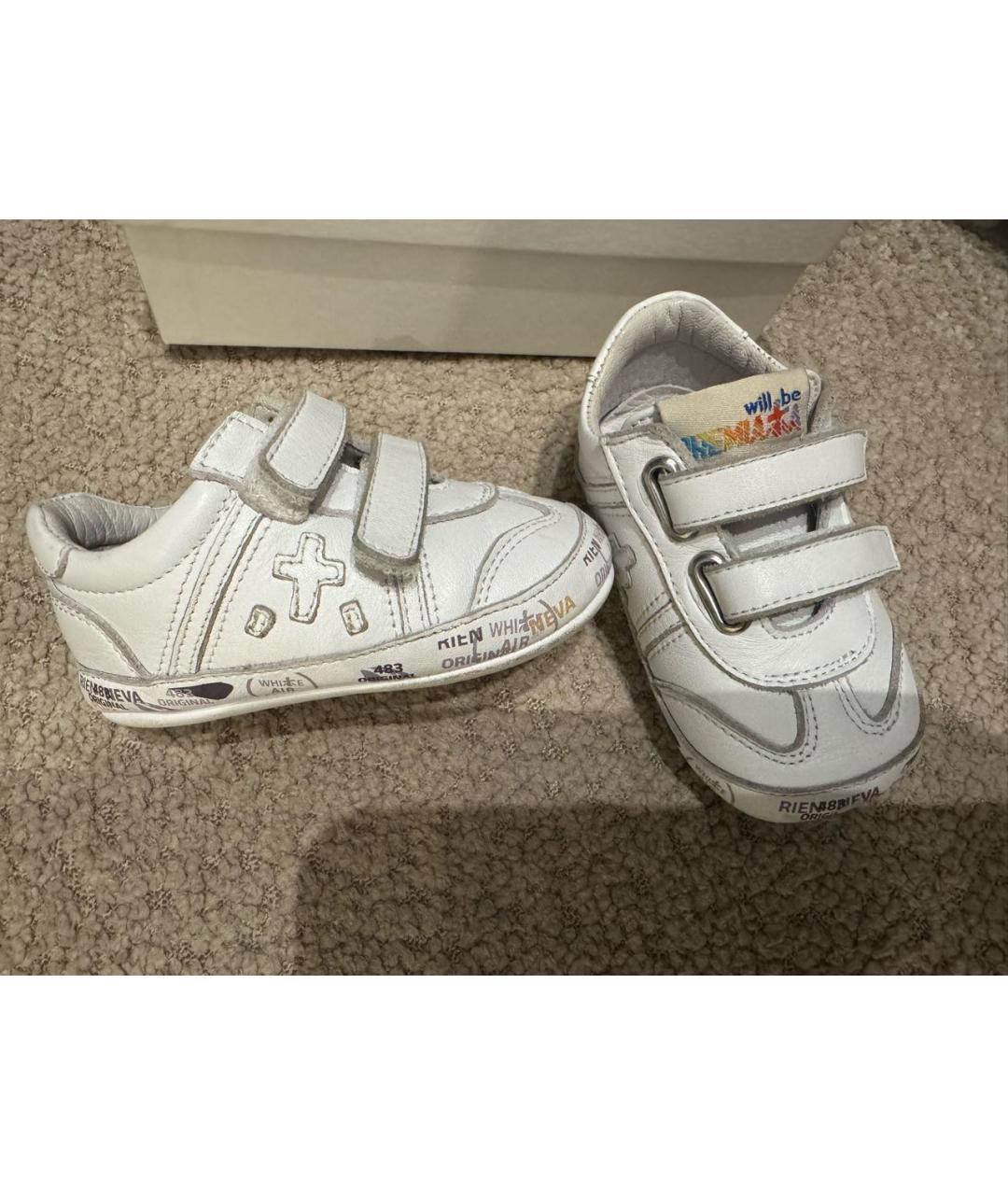 PREMIATA KIDS Белые кожаные пинетки, фото 4