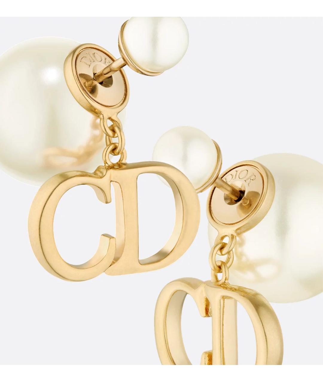 CHRISTIAN DIOR Золотые металлические серьги, фото 3