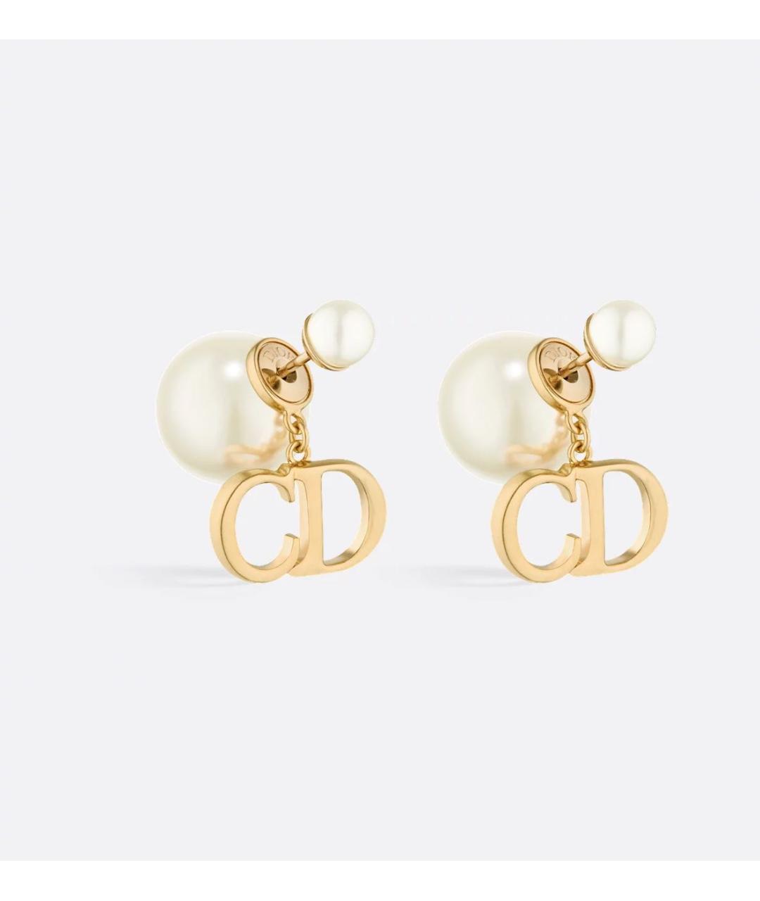 CHRISTIAN DIOR Золотые металлические серьги, фото 6
