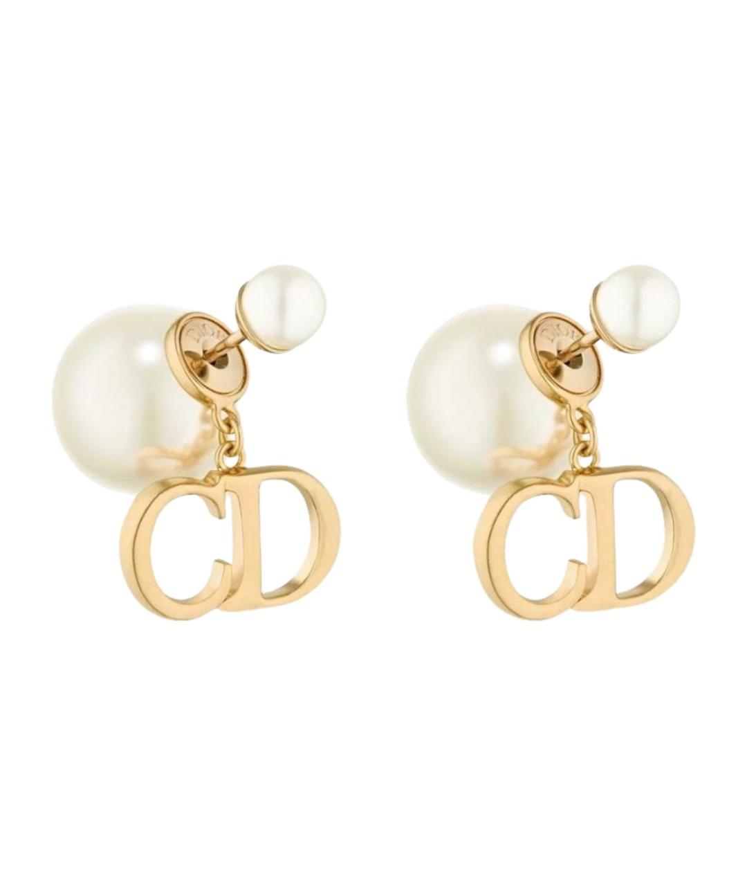 CHRISTIAN DIOR Золотые металлические серьги, фото 1