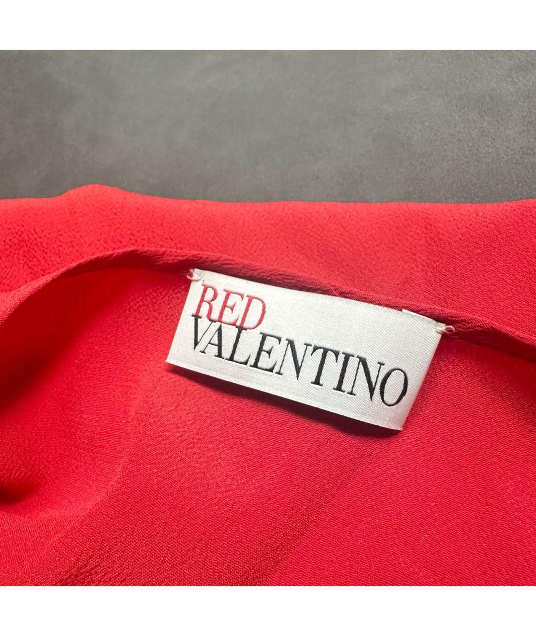 RED VALENTINO Красная ацетатная блузы, фото 3