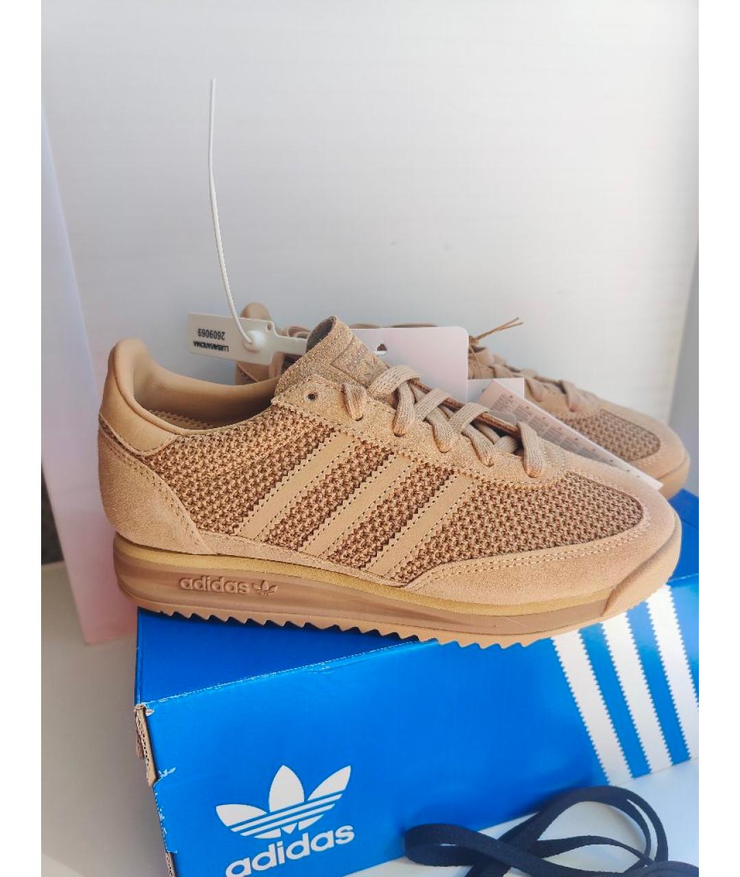 ADIDAS Бежевые замшевые кроссовки, фото 9