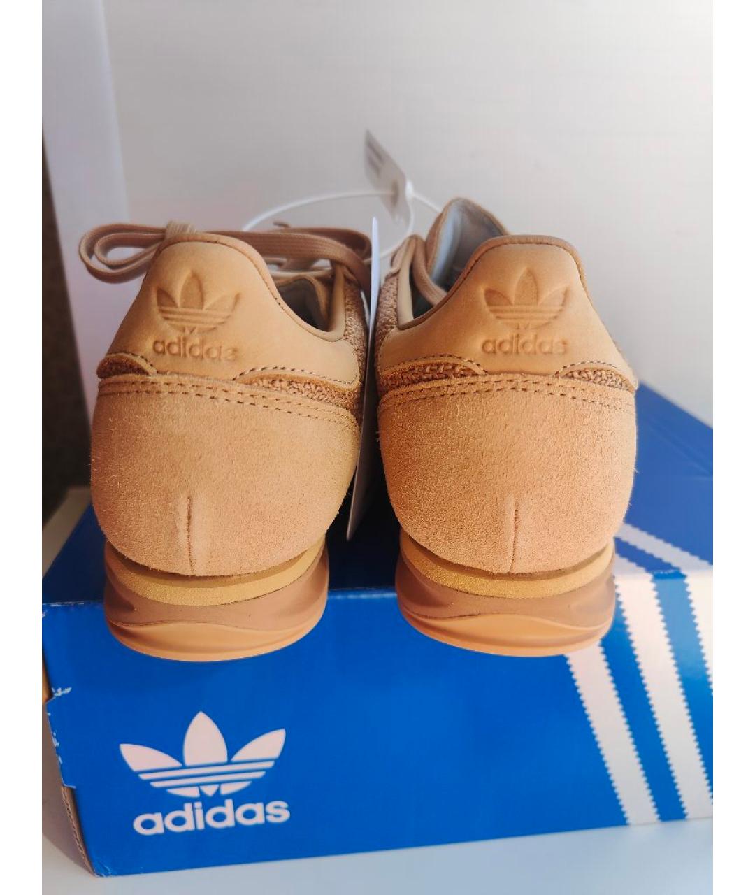 ADIDAS Бежевые замшевые кроссовки, фото 4