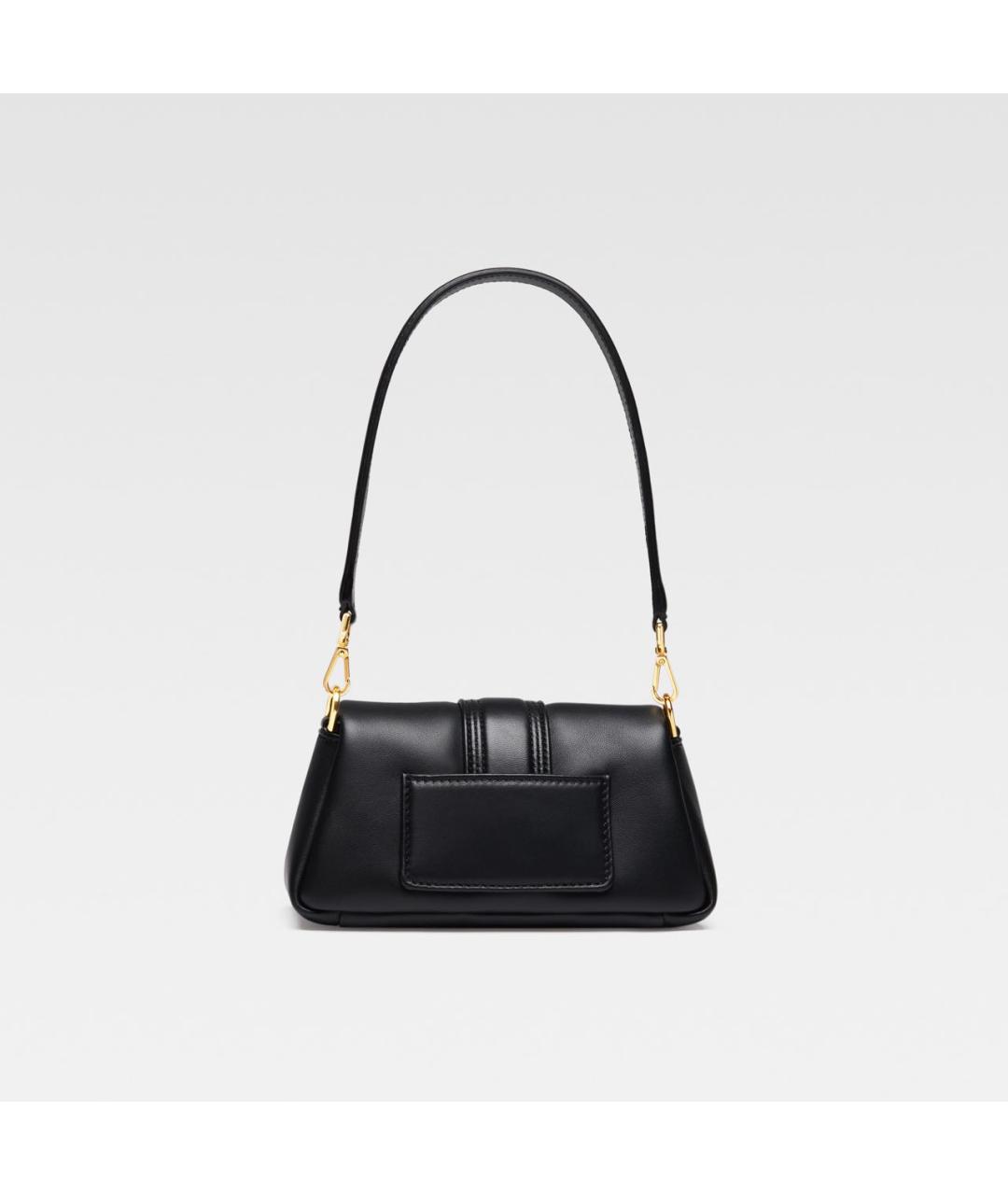 JACQUEMUS Черная кожаная сумка через плечо, фото 2
