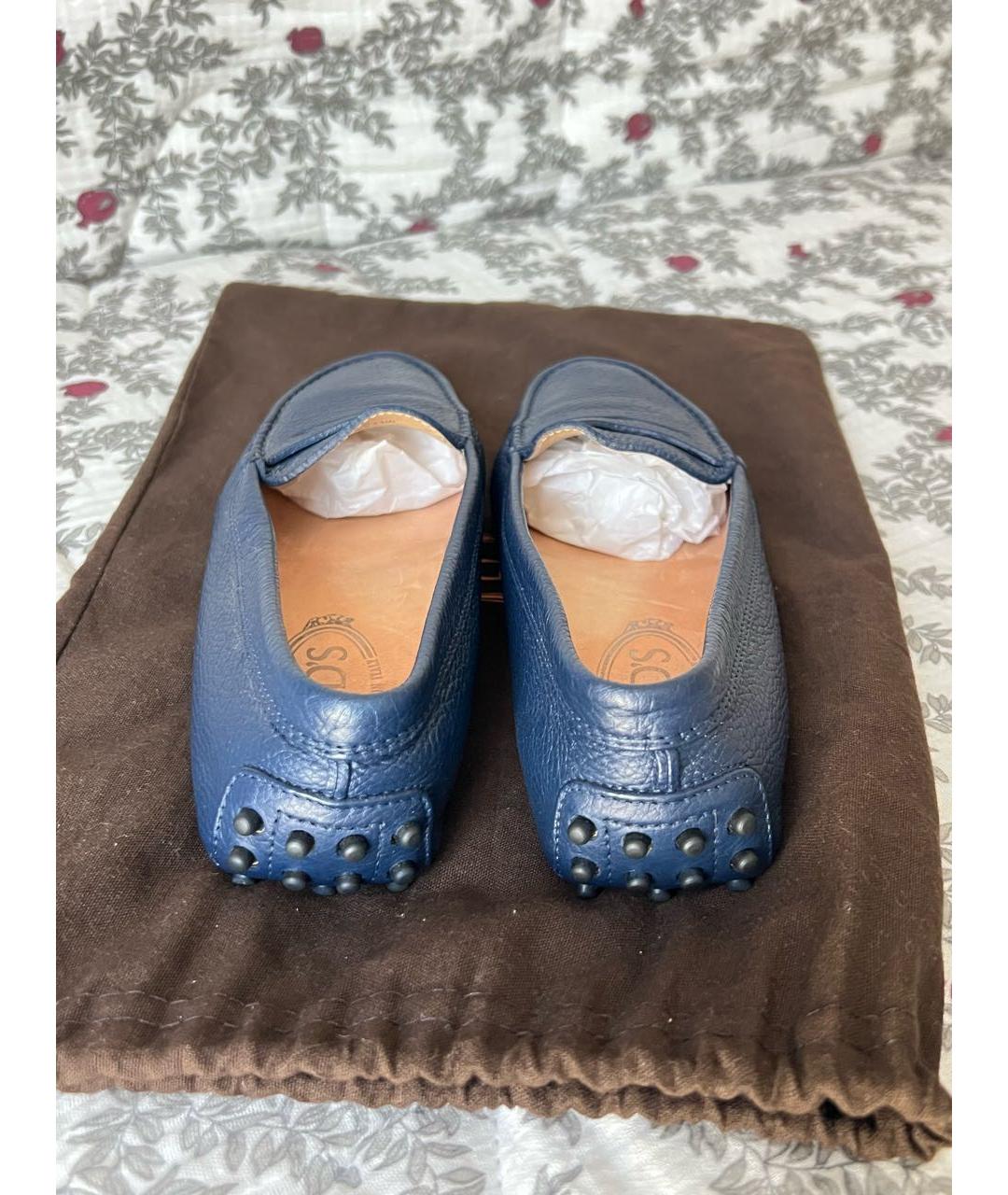 TOD'S Темно-синие кожаные лоферы, фото 3