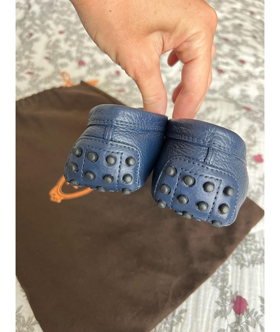 TOD'S Темно-синие кожаные лоферы, фото 4