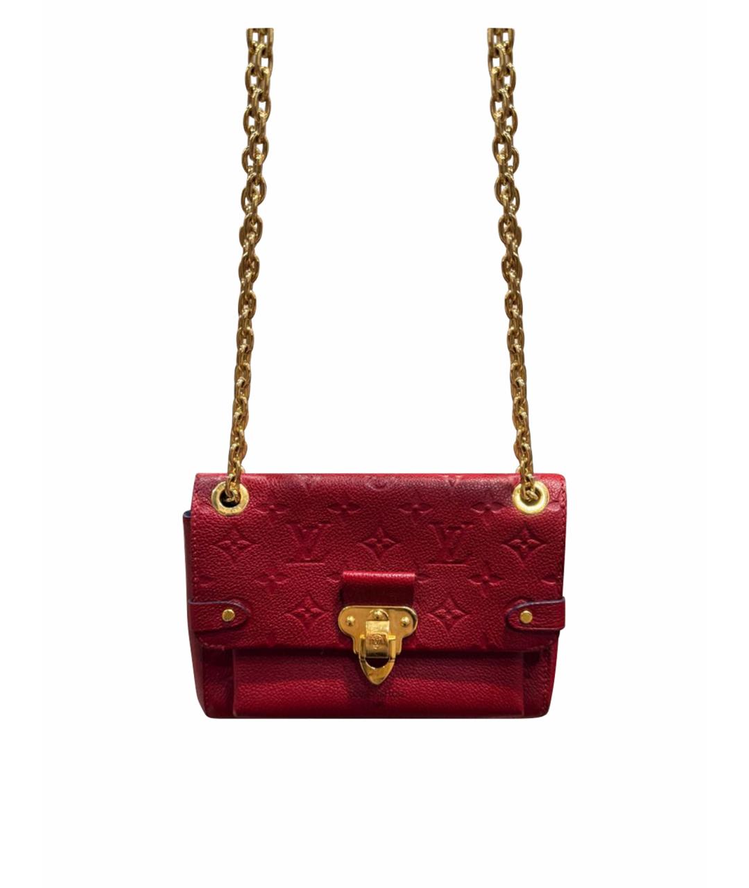 LOUIS VUITTON Бордовая кожаная сумка через плечо, фото 1