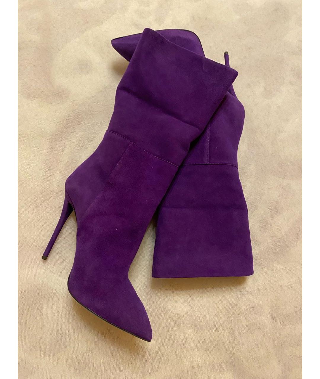 GIUSEPPE ZANOTTI DESIGN Фиолетовые замшевые ботильоны, фото 4