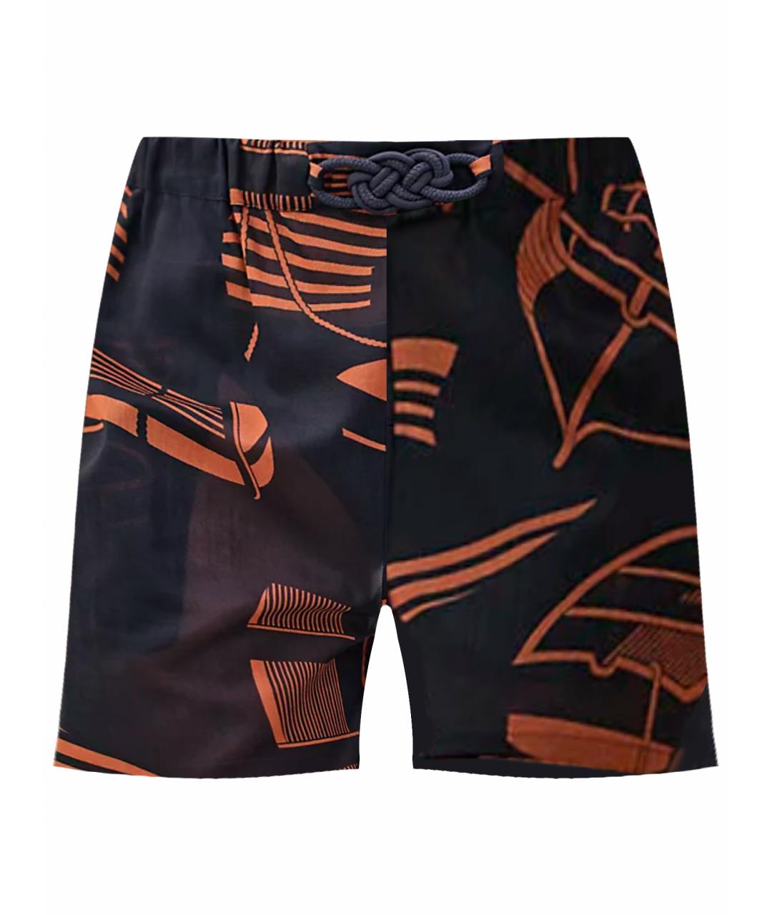 HERMES Черные хлопковые шорты, фото 1