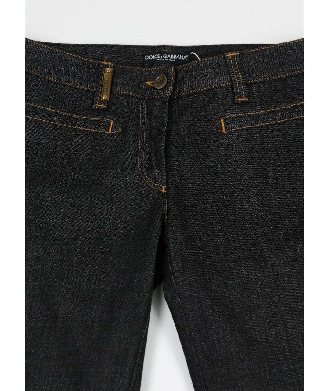 DOLCE&GABBANA Черные хлопковые прямые джинсы, фото 5