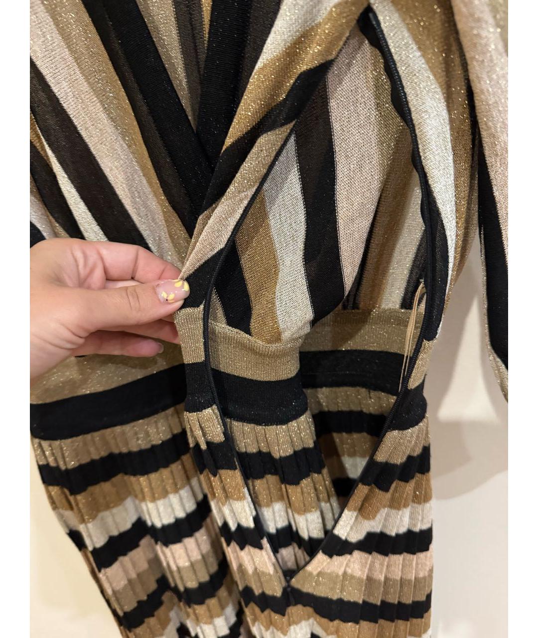 ELISABETTA FRANCHI Коричневое вискозное повседневное платье, фото 6