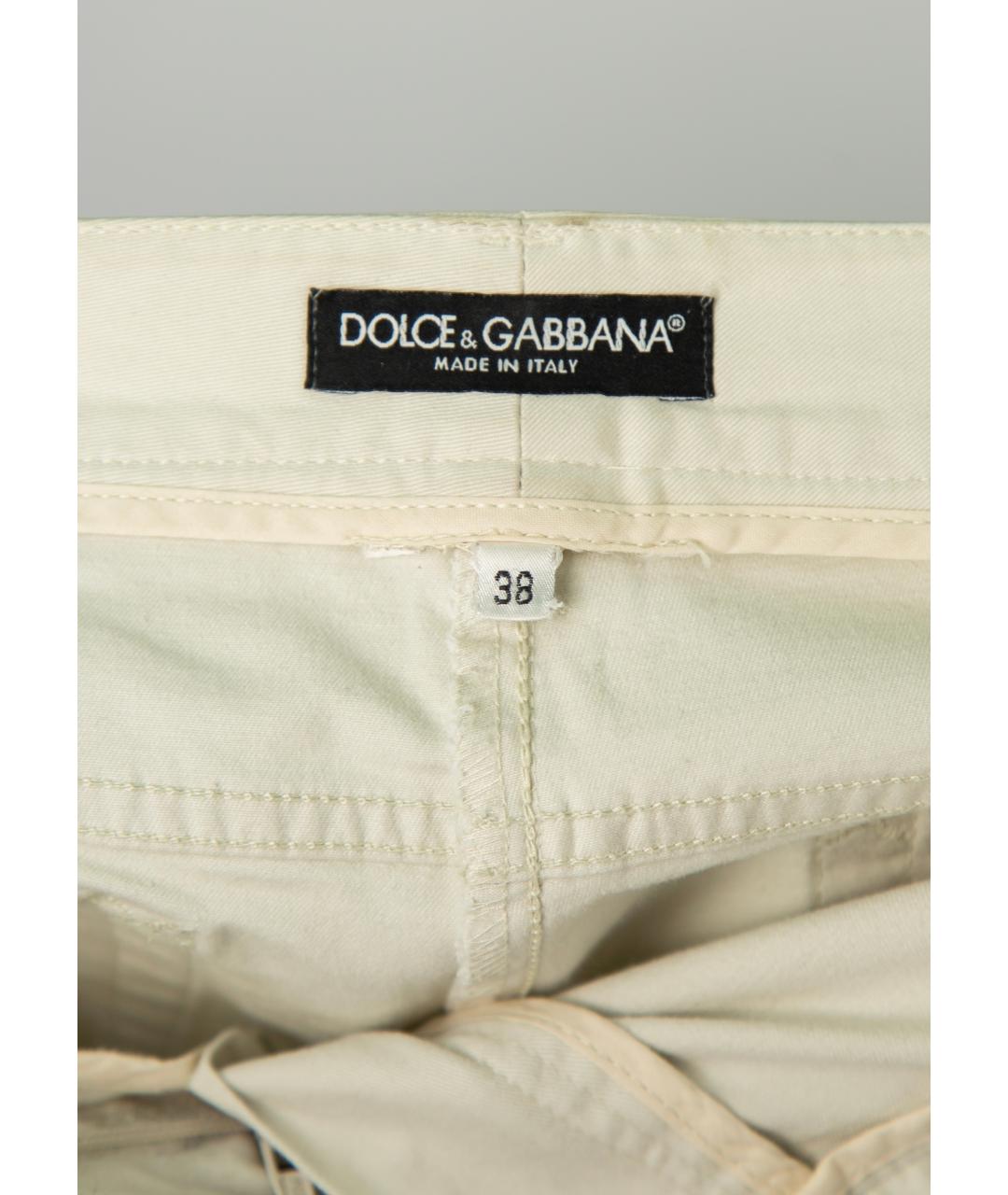 DOLCE&GABBANA Белые хлопковые джинсы слим, фото 4