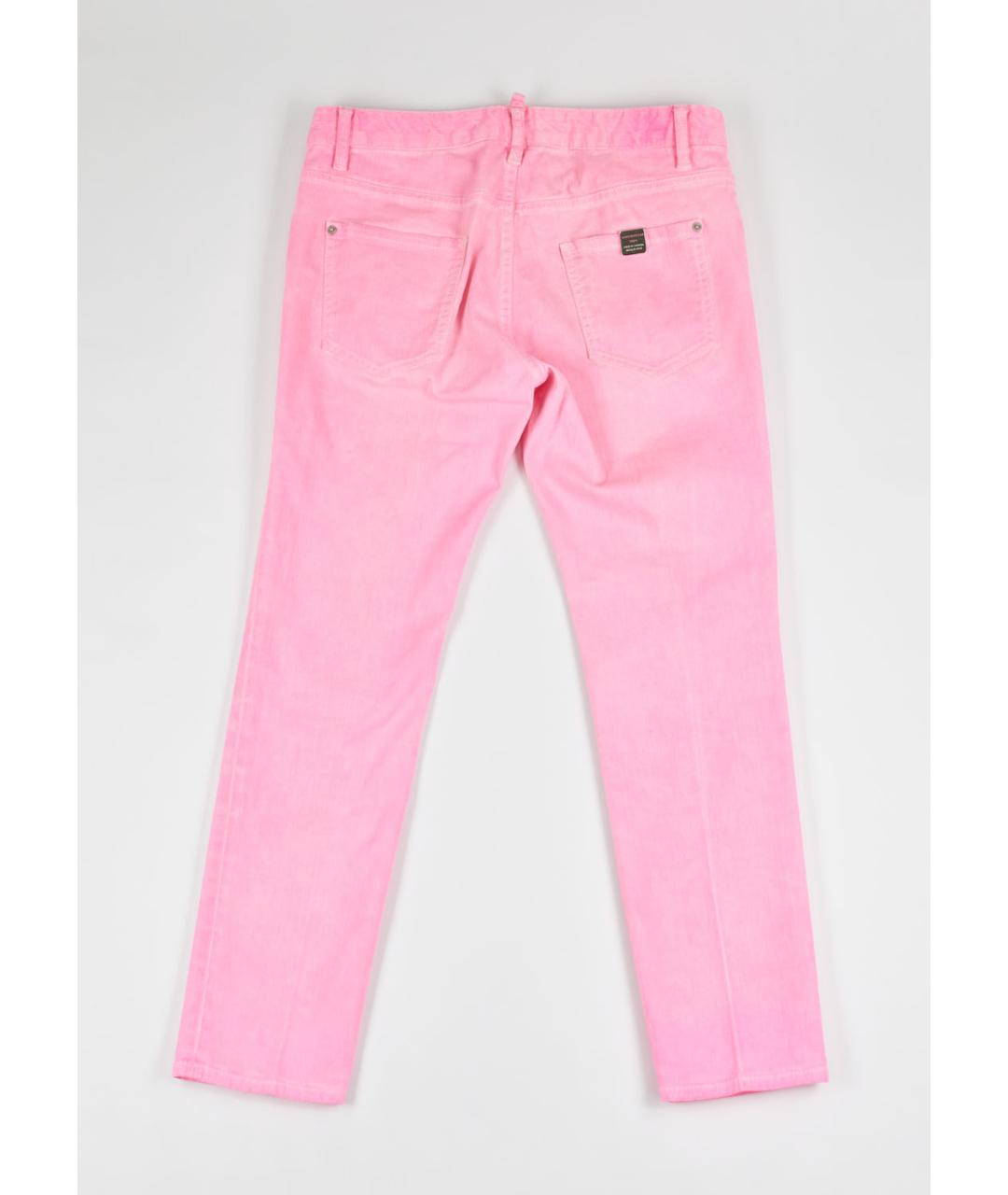 DSQUARED2 Розовые хлопковые прямые джинсы, фото 2