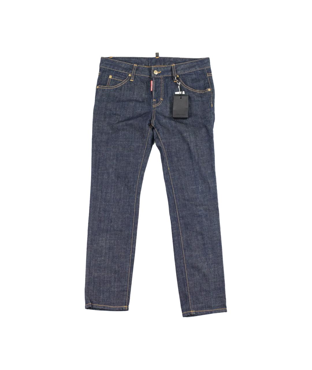 DSQUARED2 Синие хлопко-эластановые прямые джинсы, фото 1