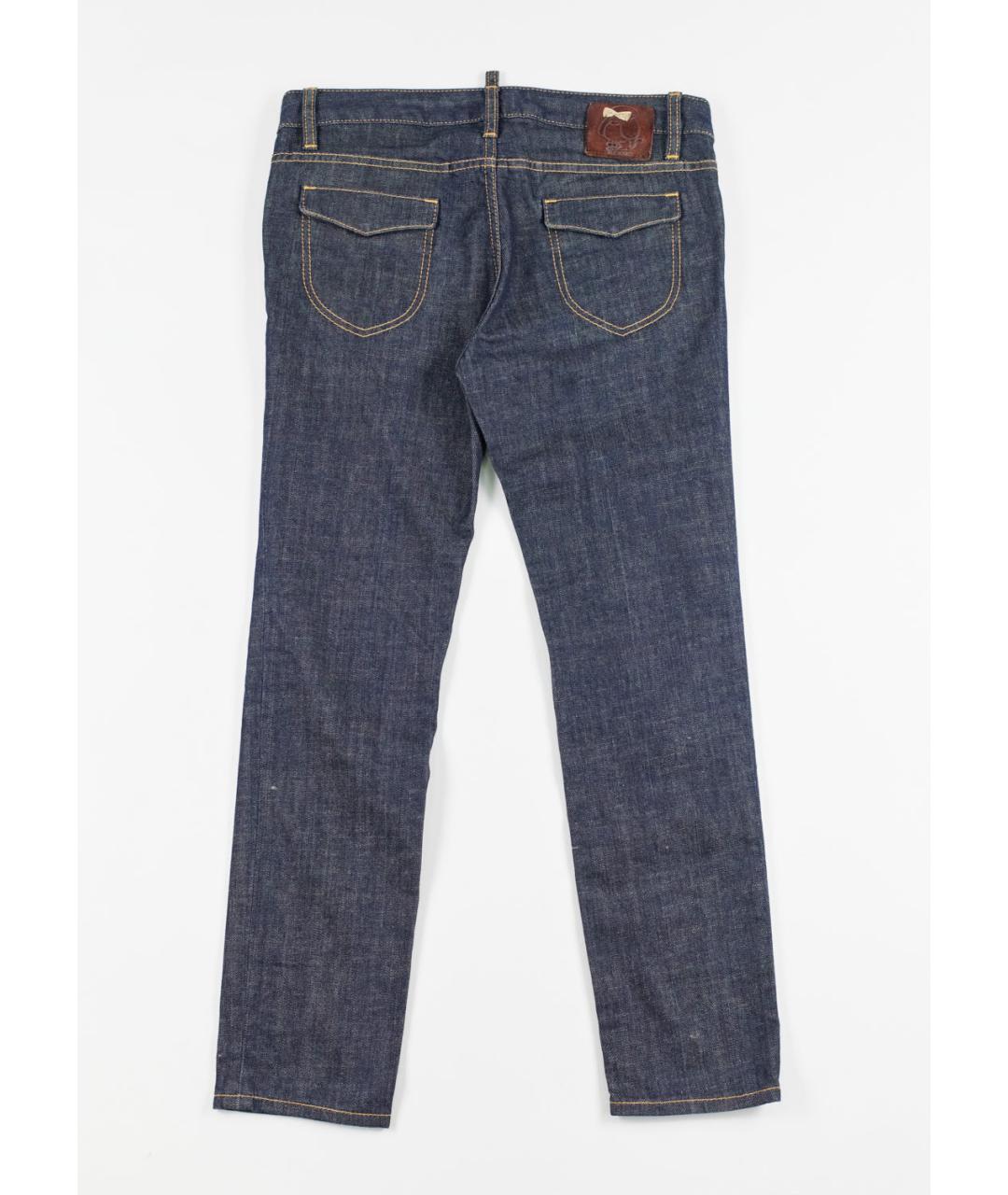 DSQUARED2 Синие хлопко-эластановые прямые джинсы, фото 2
