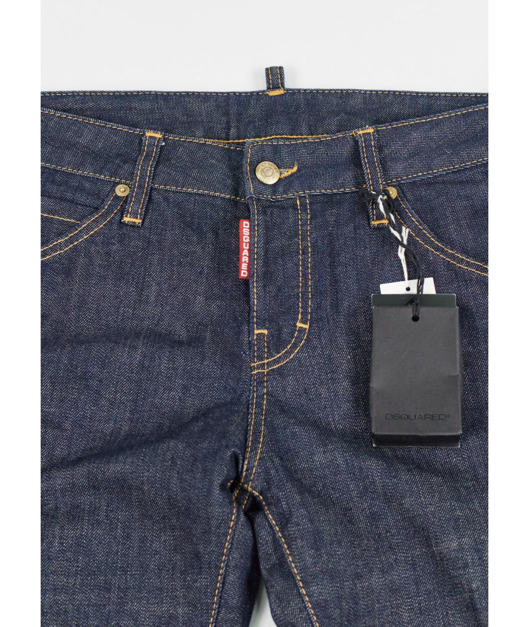 DSQUARED2 Синие хлопко-эластановые прямые джинсы, фото 4