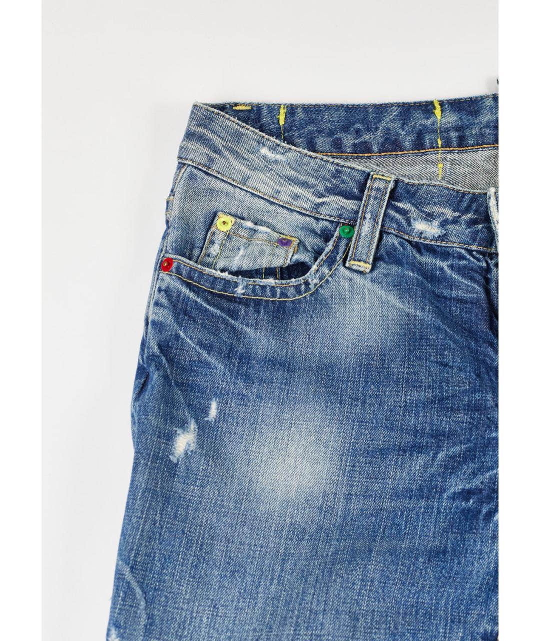 DSQUARED2 Синие хлопковые прямые джинсы, фото 5