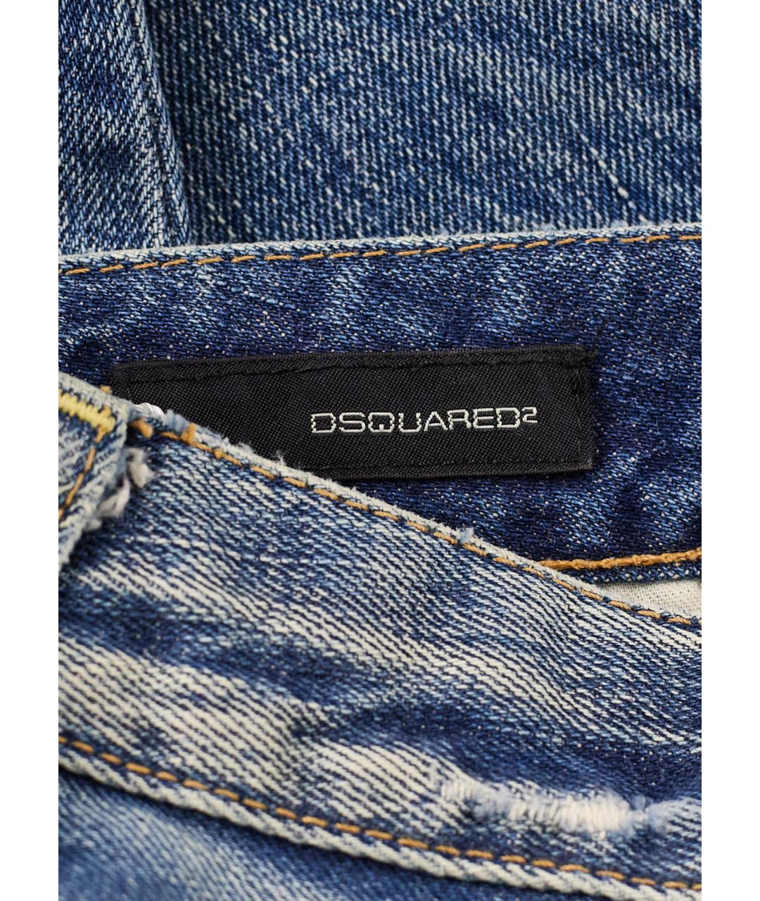 DSQUARED2 Синие хлопковые прямые джинсы, фото 3