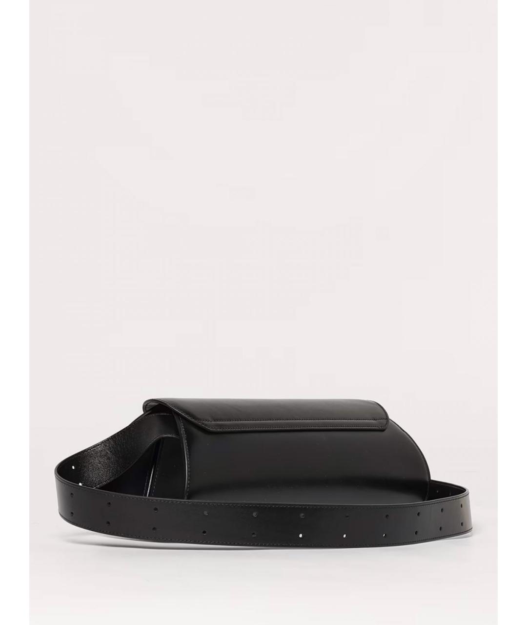 JIL SANDER Черная кожаная сумка через плечо, фото 3