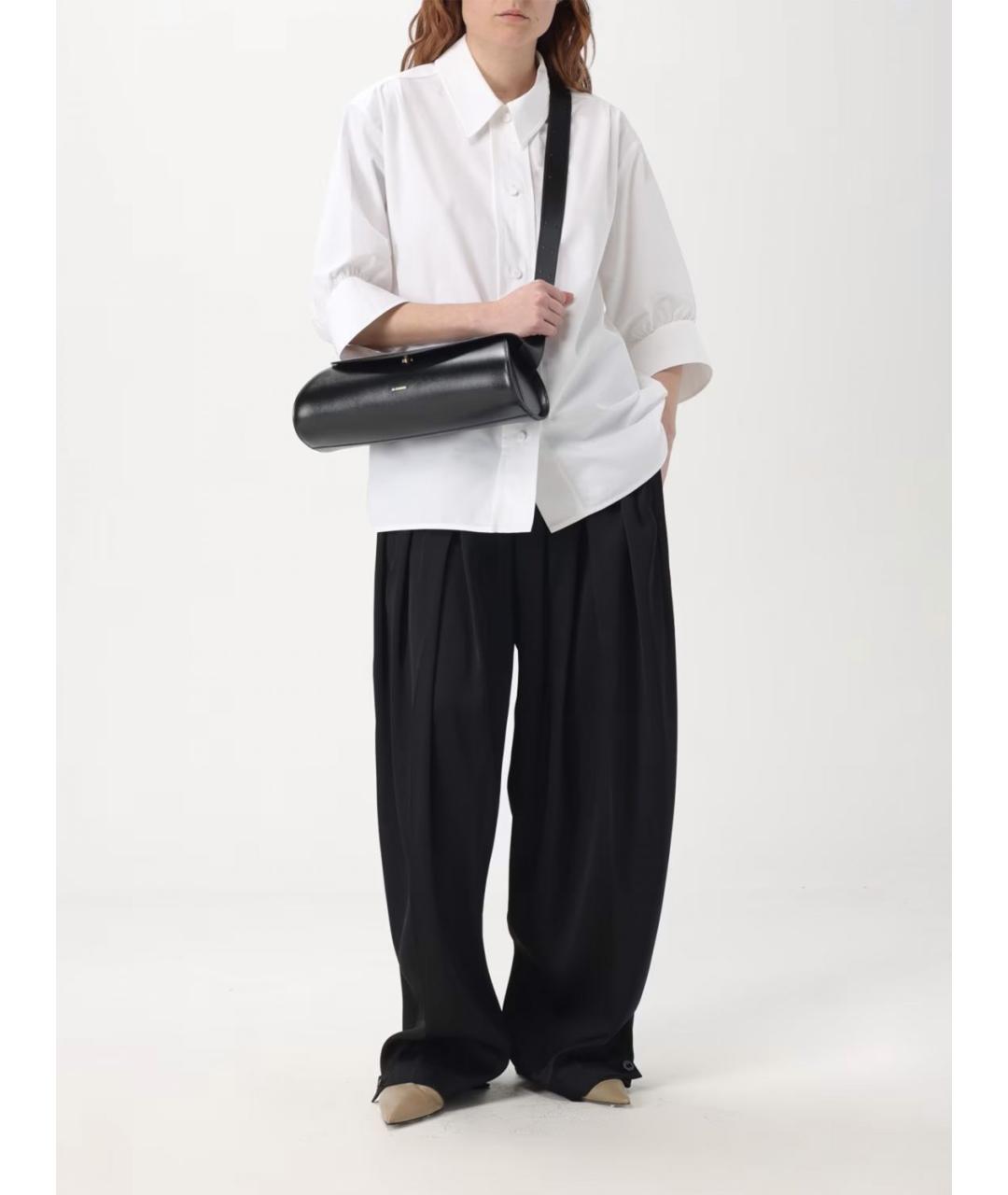 JIL SANDER Черная кожаная сумка через плечо, фото 2