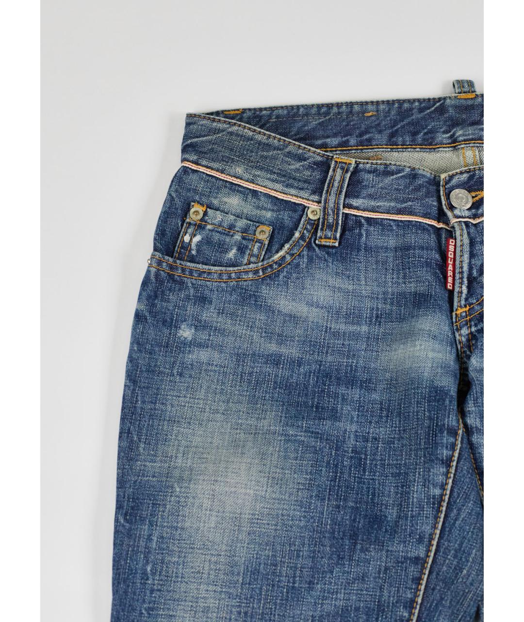 DSQUARED2 Синие хлопковые прямые джинсы, фото 5