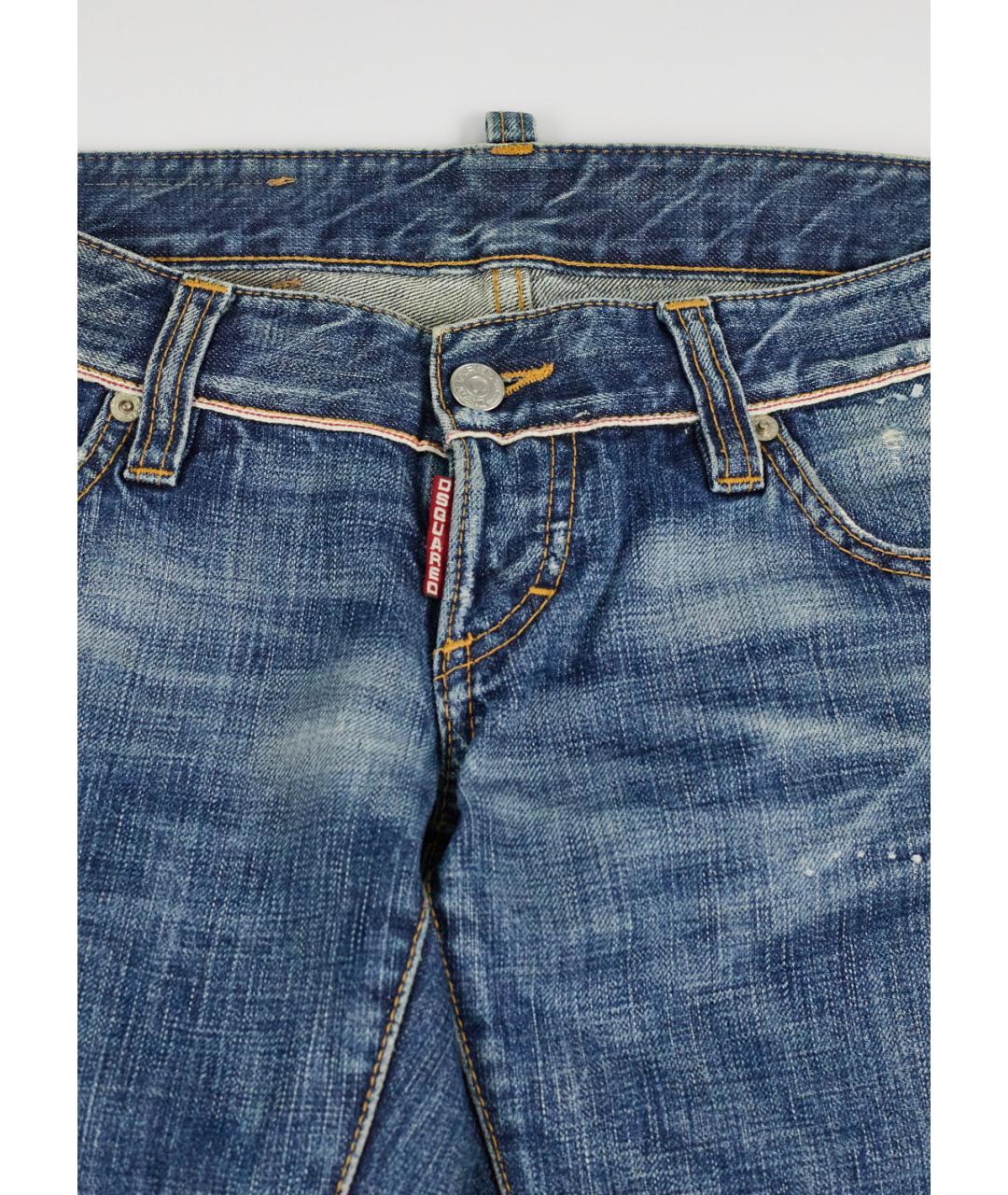 DSQUARED2 Синие хлопковые прямые джинсы, фото 4