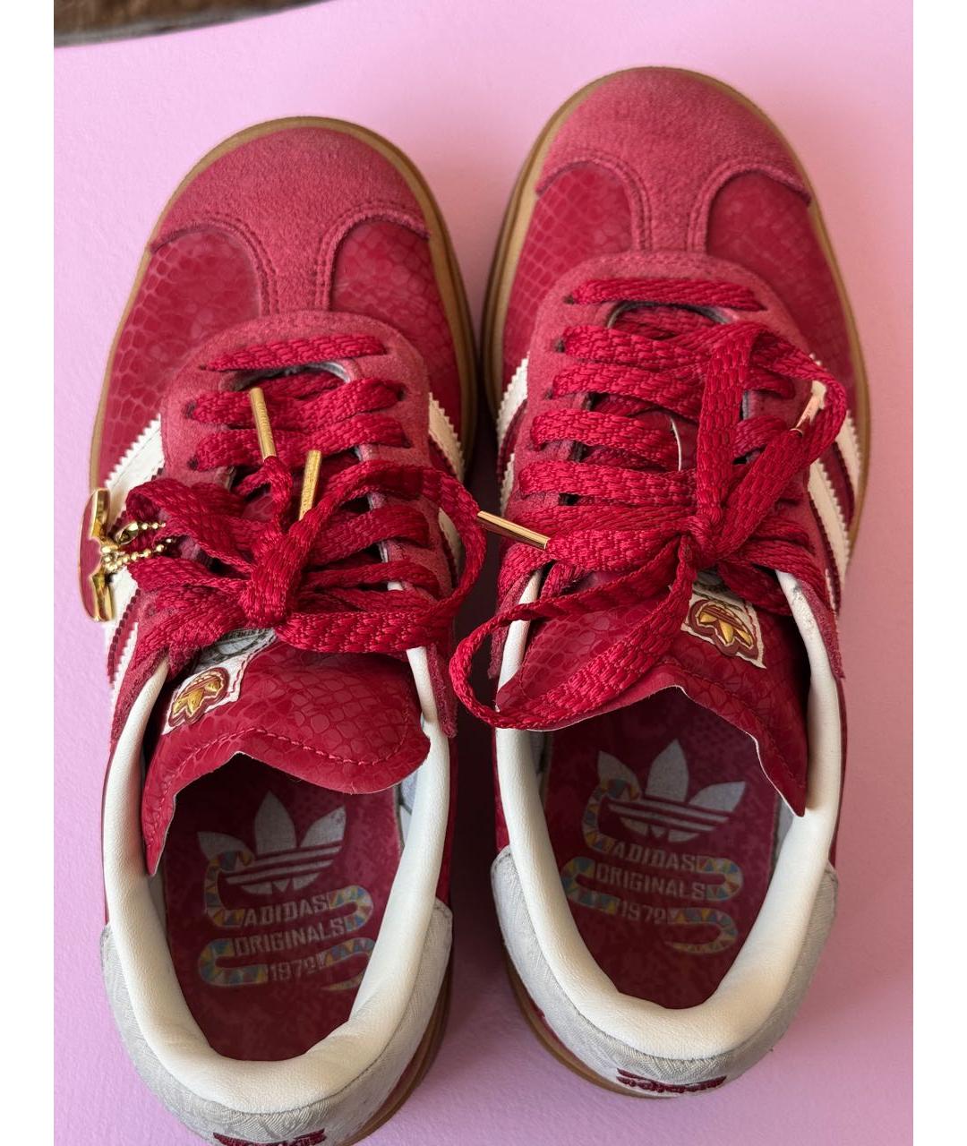 ADIDAS Бордовые текстильные кроссовки, фото 3