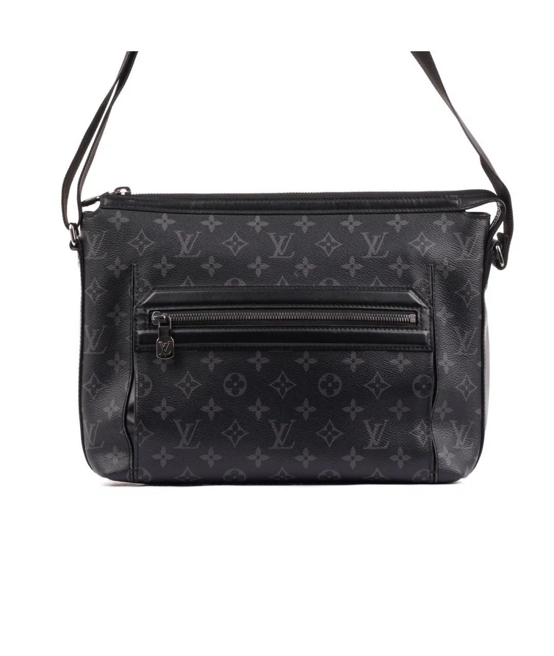 LOUIS VUITTON Черная кожаная сумка на плечо, фото 2