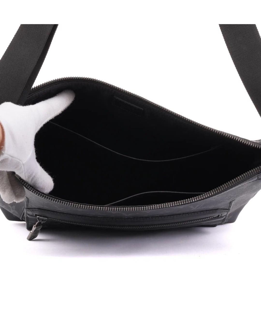 LOUIS VUITTON Черная кожаная сумка на плечо, фото 7