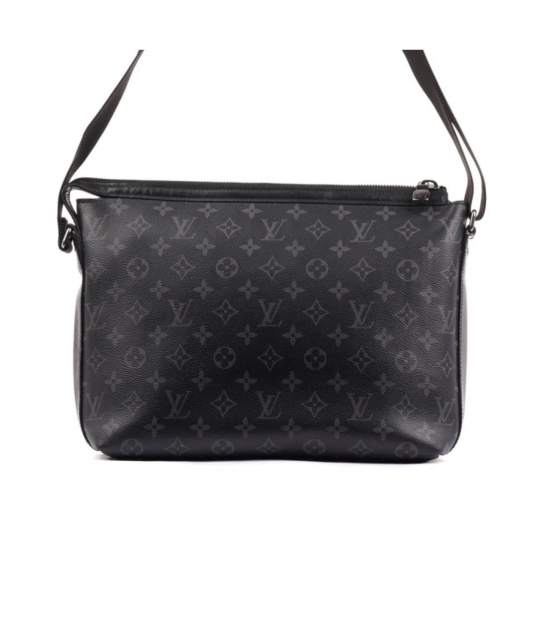 LOUIS VUITTON Черная кожаная сумка на плечо, фото 3