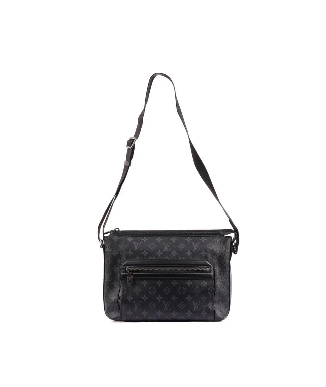 LOUIS VUITTON Черная кожаная сумка на плечо, фото 4