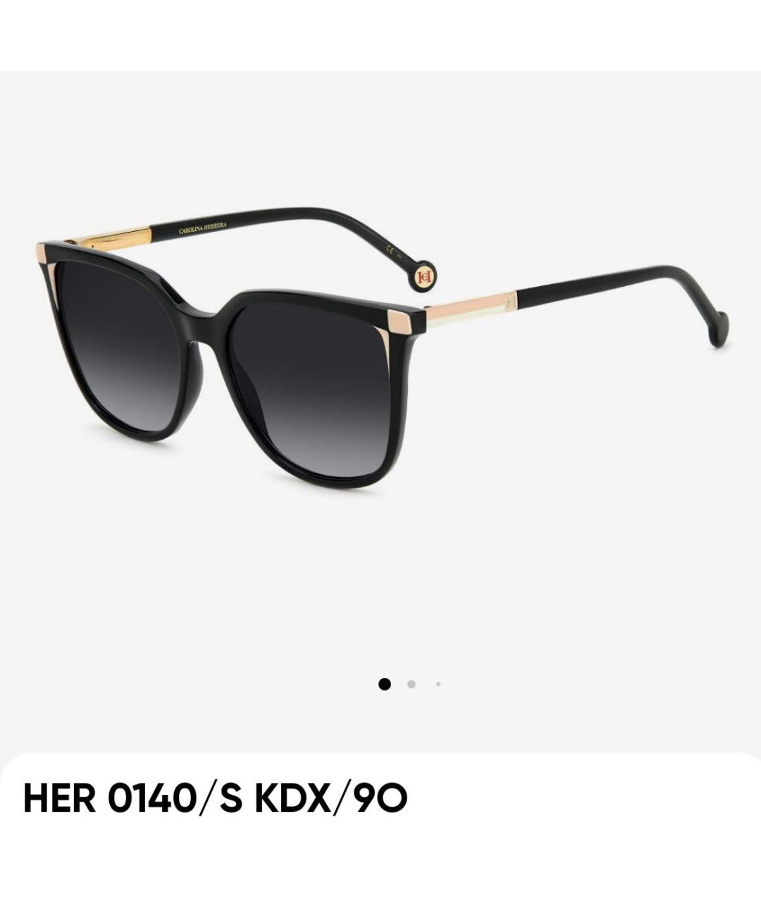 CAROLINA HERRERA Черные пластиковые солнцезащитные очки, фото 3