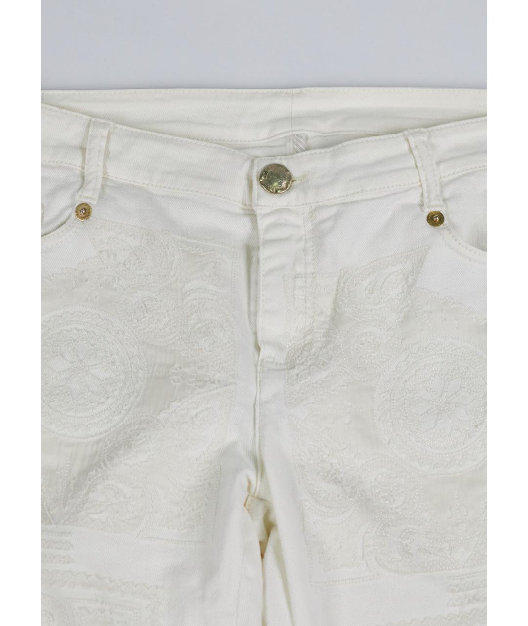 ERMANNO SCERVINO Белые хлопковые прямые джинсы, фото 4